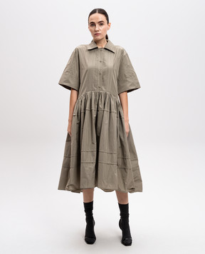 Jil Sander Green shirt dress with ruffles J02CT0493J70005
