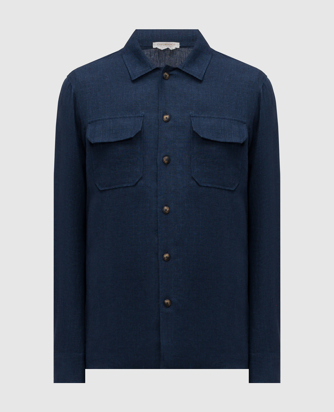 Blue linen shirt CAPOBIANCO