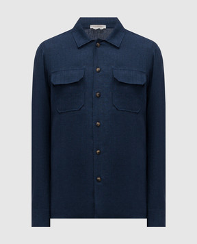 CAPOBIANCO Blue linen shirt 18M501LL00