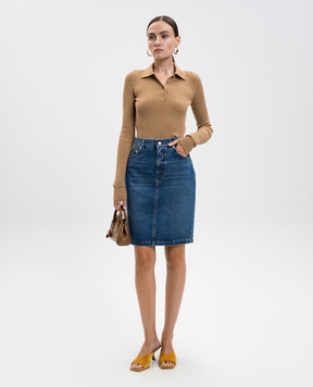 Dolce&Gabbana Blue denim skirt with logo F4C14DG8NR3