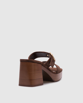 Gianvito Rossi Brown suede mules G1005145CUO