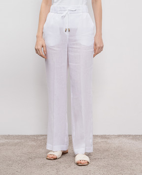 Peserico White linen pants P0423402600