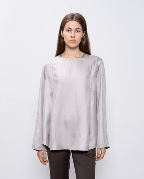 Lou Lou Studio ADALYN gray silk blouse ADALYN