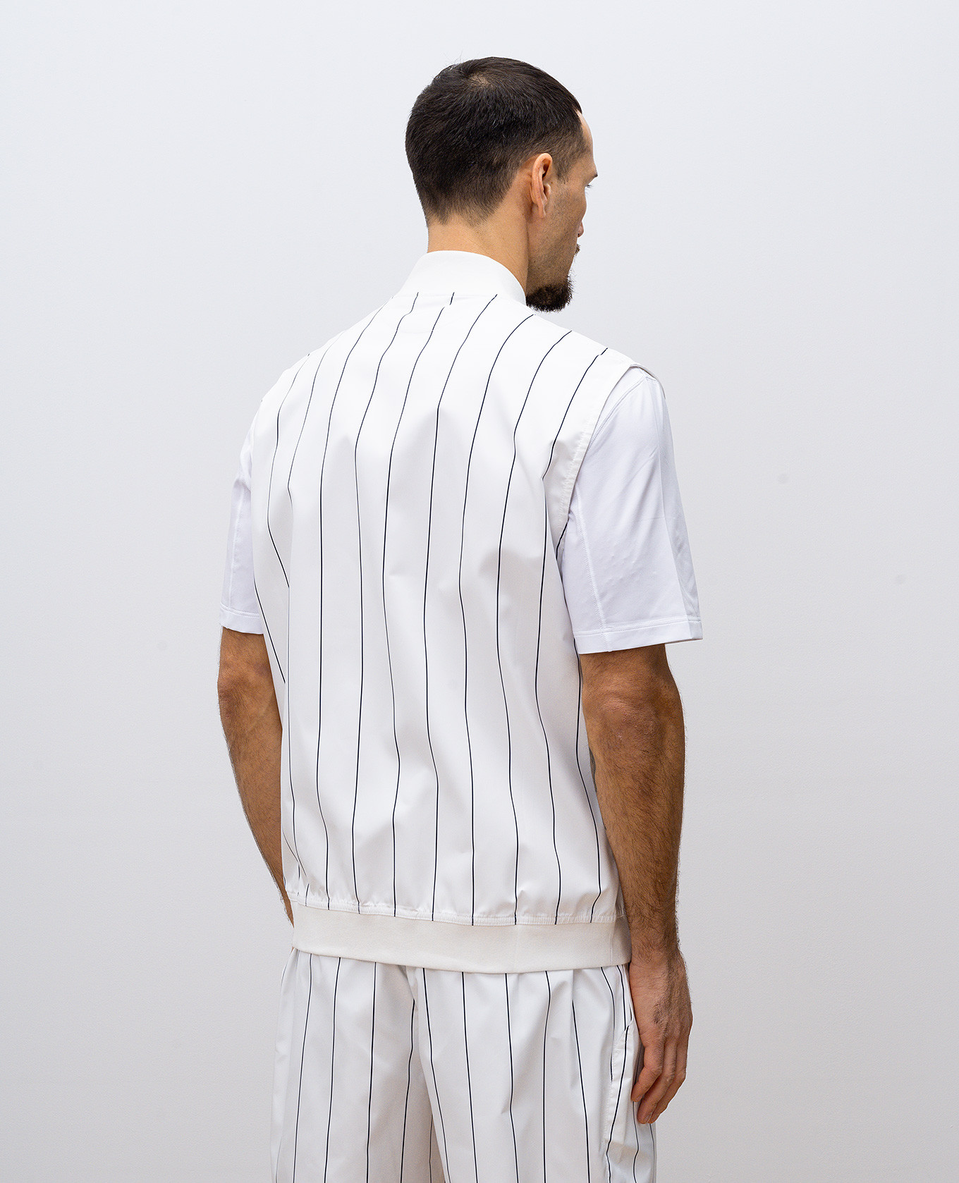 

White striped vest with logo patch Brunello Cucinelli