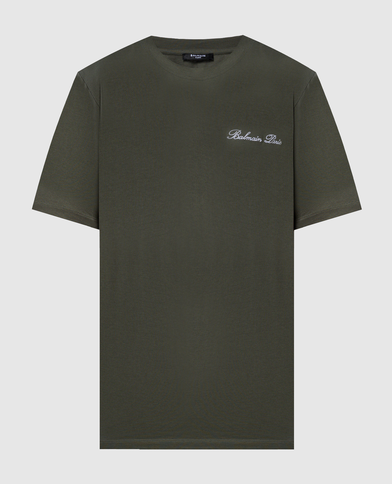 

Green t-shirt with logo embroidery Balmain