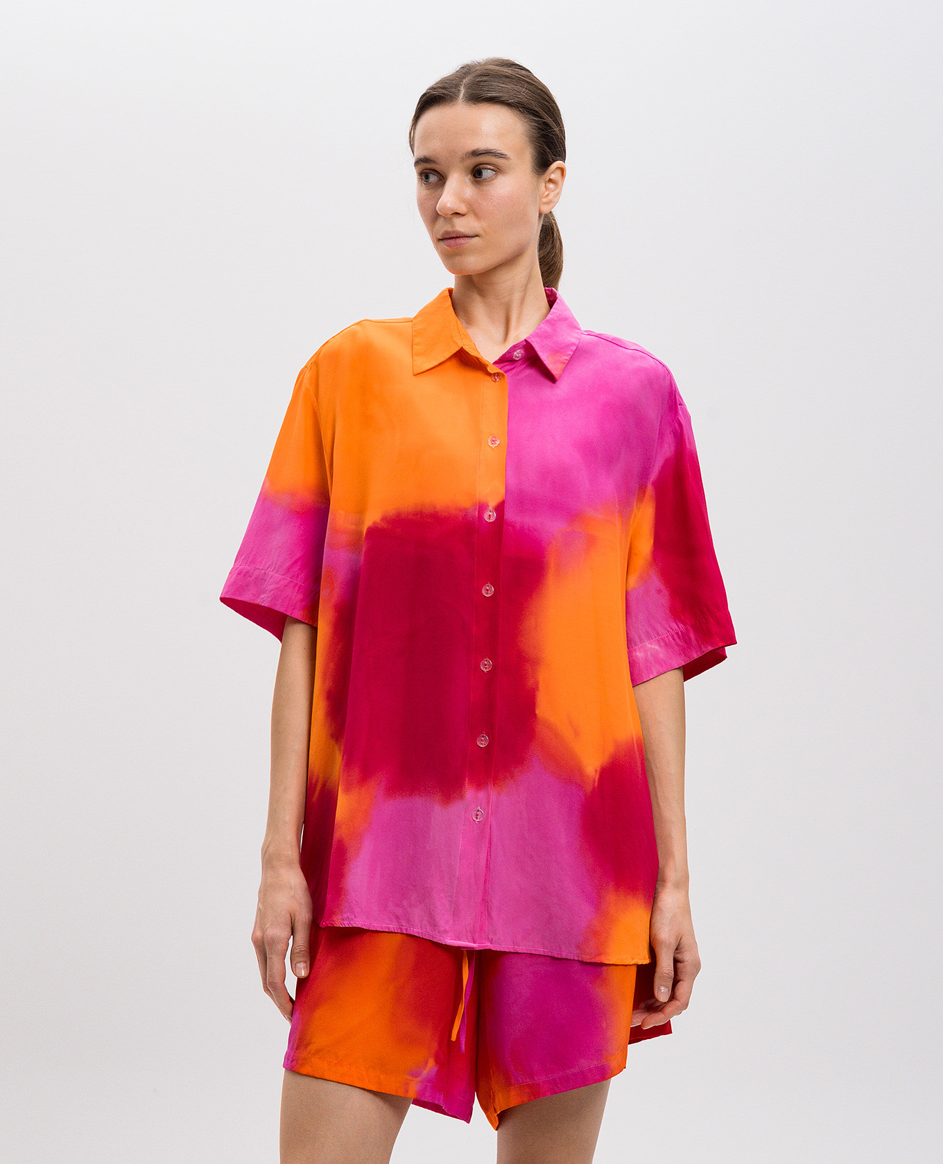 

SANTANA orange silk blouse Gary Bigeni