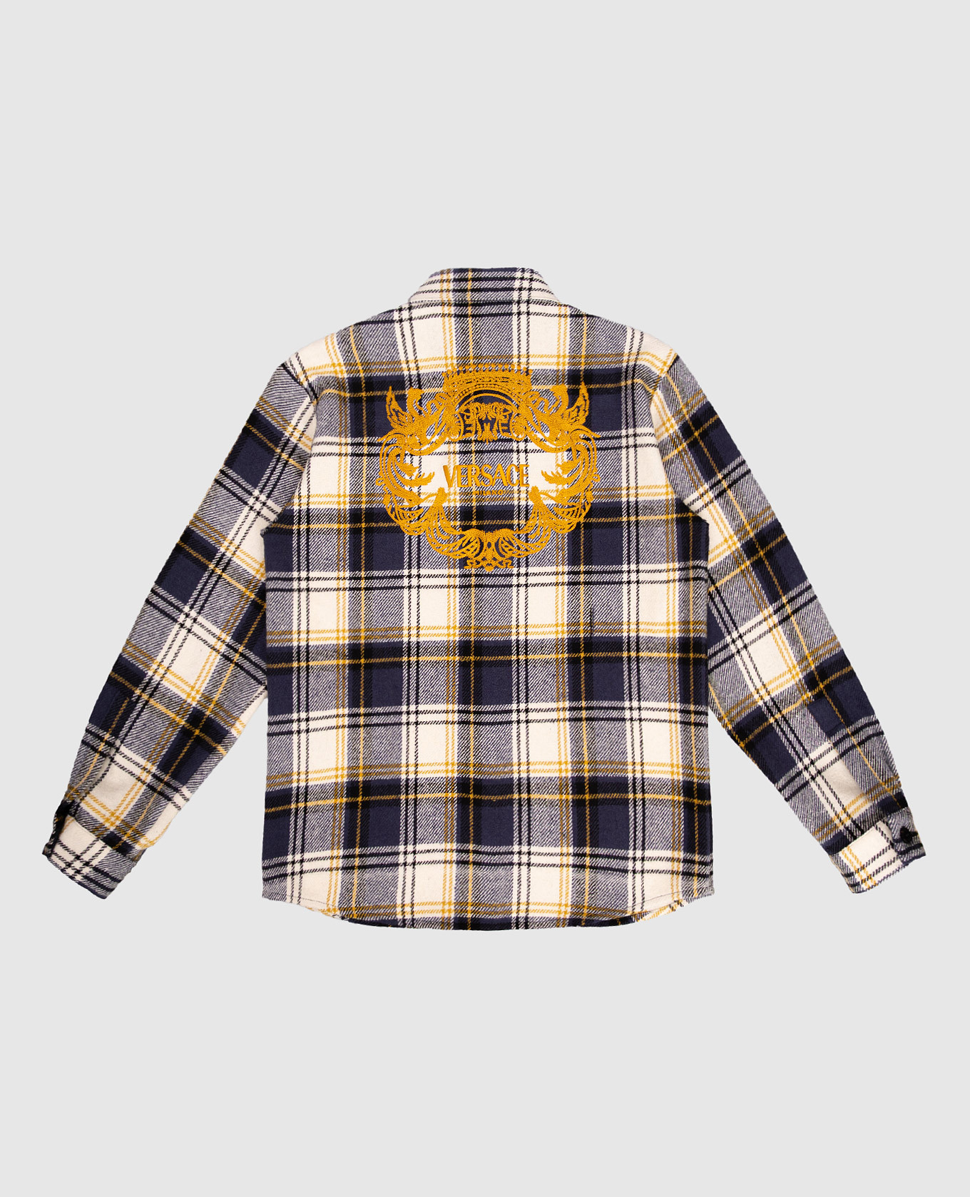 

Children's checkered shirt with logo Versace, White