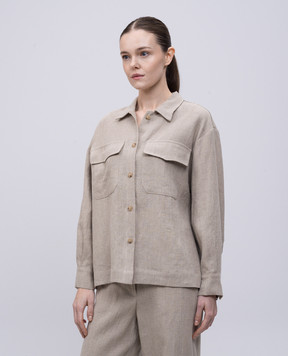 Solotre Beige linen shirt M1D0163