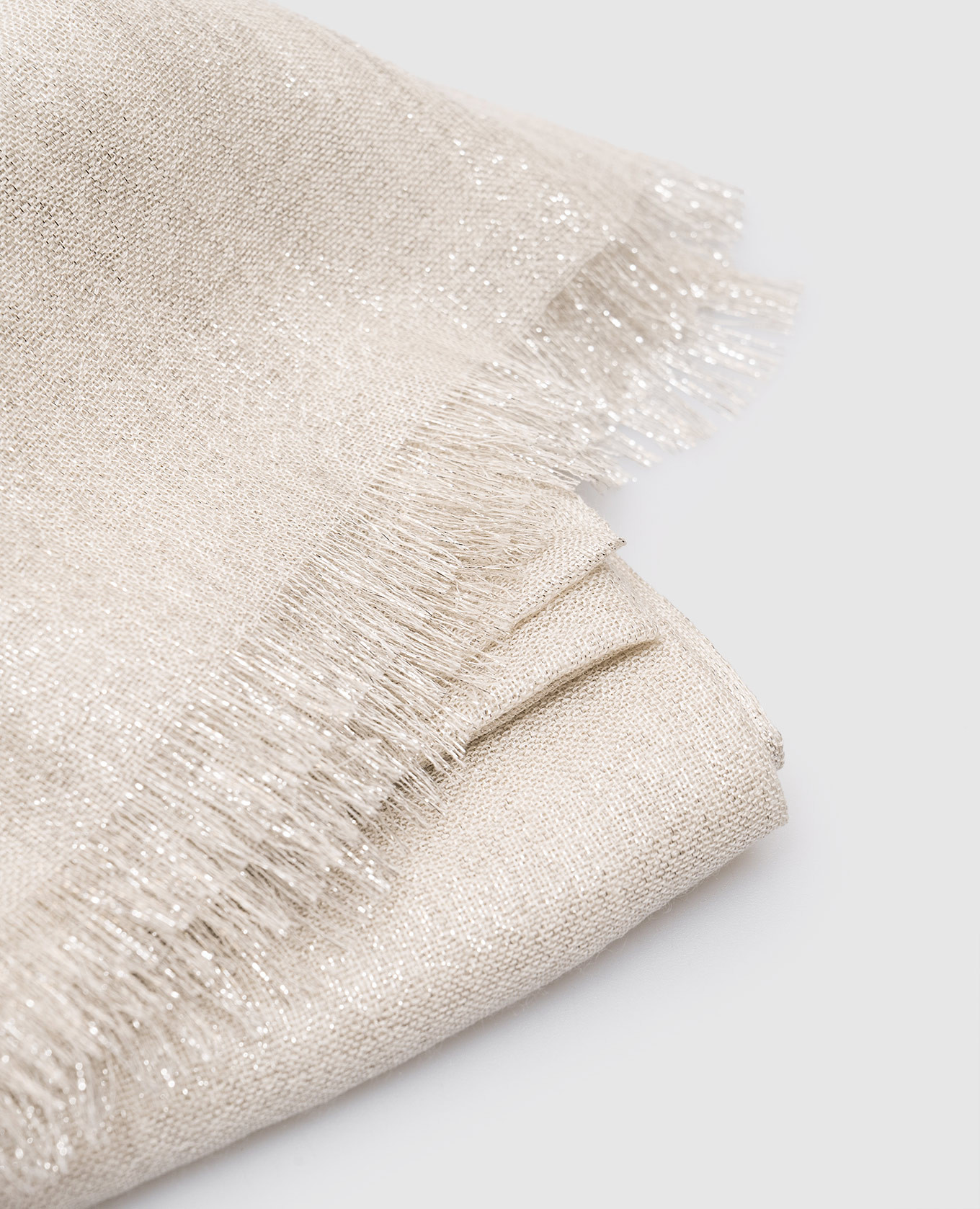 Beige stole with cashmere and silk with lurex Brunello Cucinelli 3