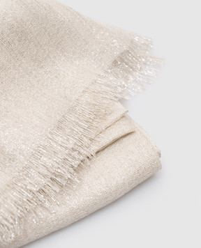 Brunello Cucinelli Beige stole with cashmere and silk with lurex MSCDAR097