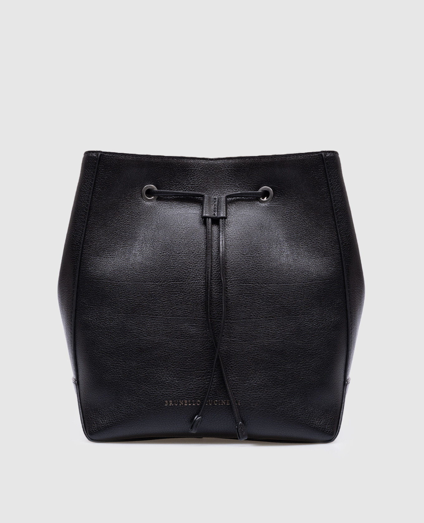 

Black fur-trimmed leather purse with monil chain Brunello Cucinelli