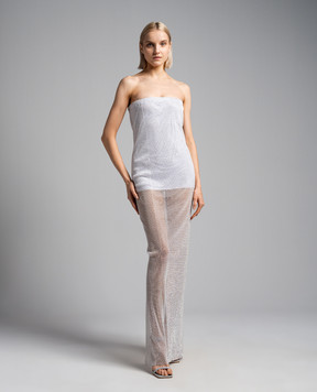 Santa Brands White maxi dress with crystals MAXIDRESSWITHOPENSHOUL
