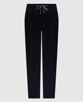 Cashmere&Whiskey Blue wool and cashmere pants 02670R0497
