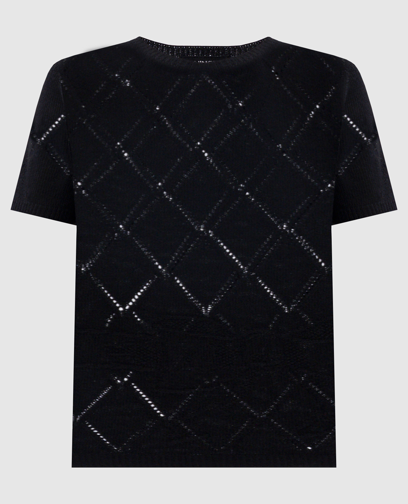 Black top with patterned wool Twinset