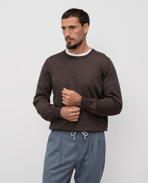 Brunello Cucinelli Brown wool and cashmere jumper M2400100