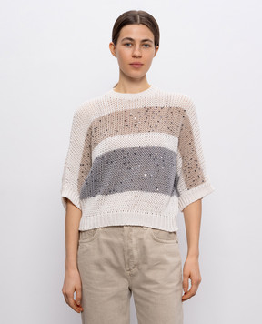 Peserico White striped jumper E99959F03C9117
