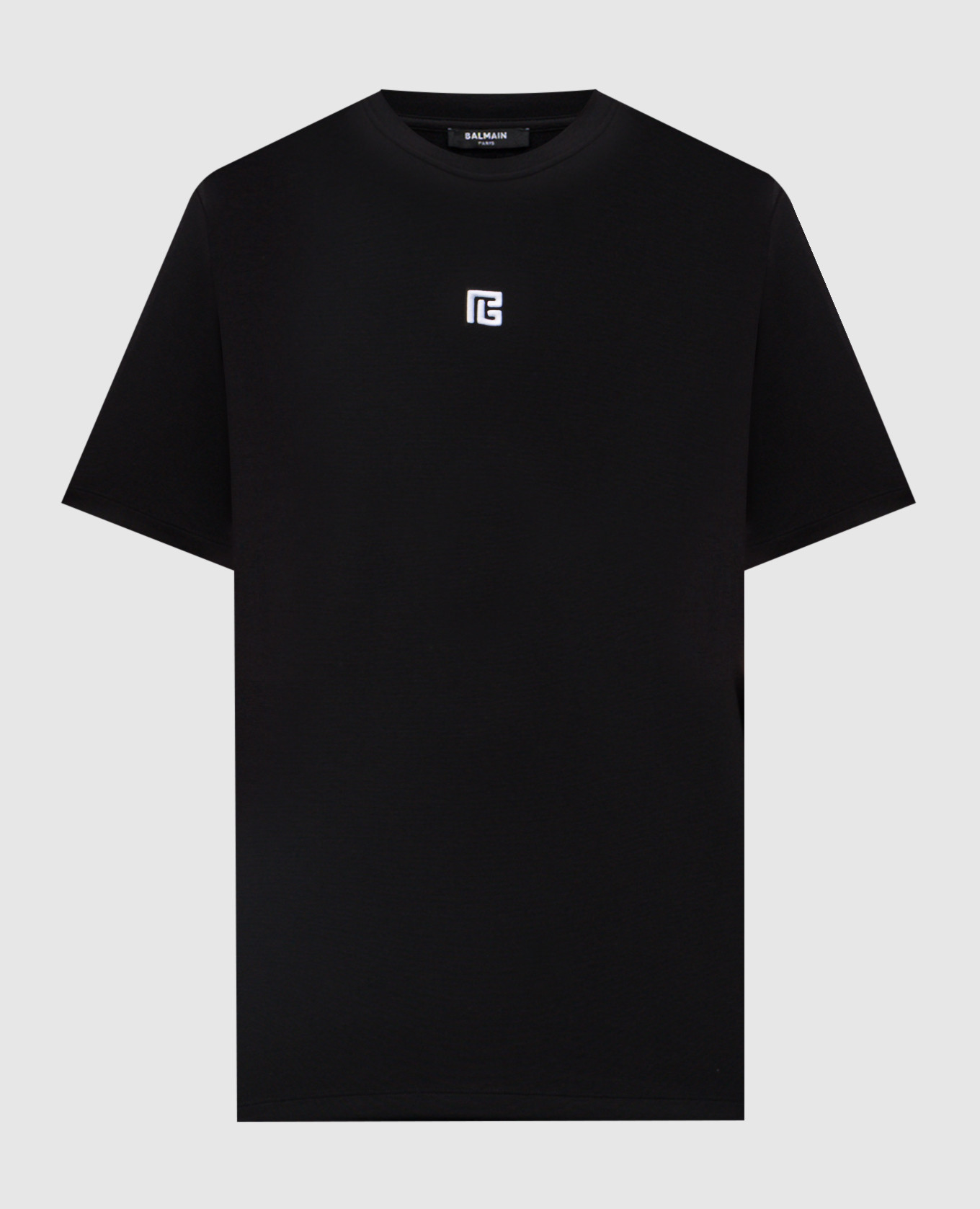 Black T-shirt with PB embroidery Balmain