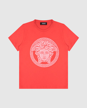 Versace Children's red T-shirt with Medusa print 10183421A12978