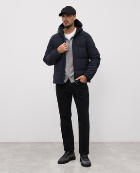 Herno Grey cashmere cardigan with hood MC00045UR71022