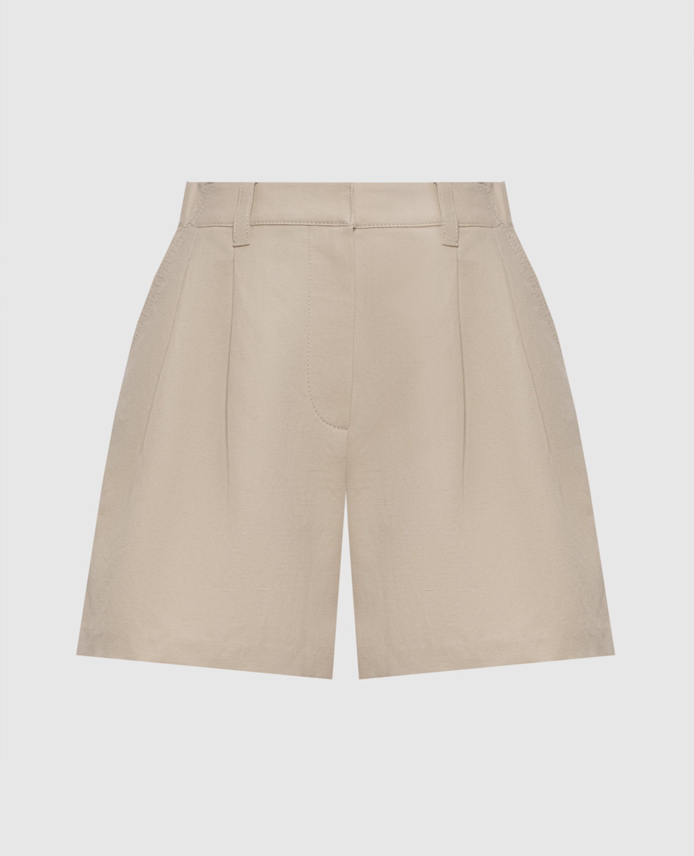 

Beige linen shorts with monil chain Brunello Cucinelli
