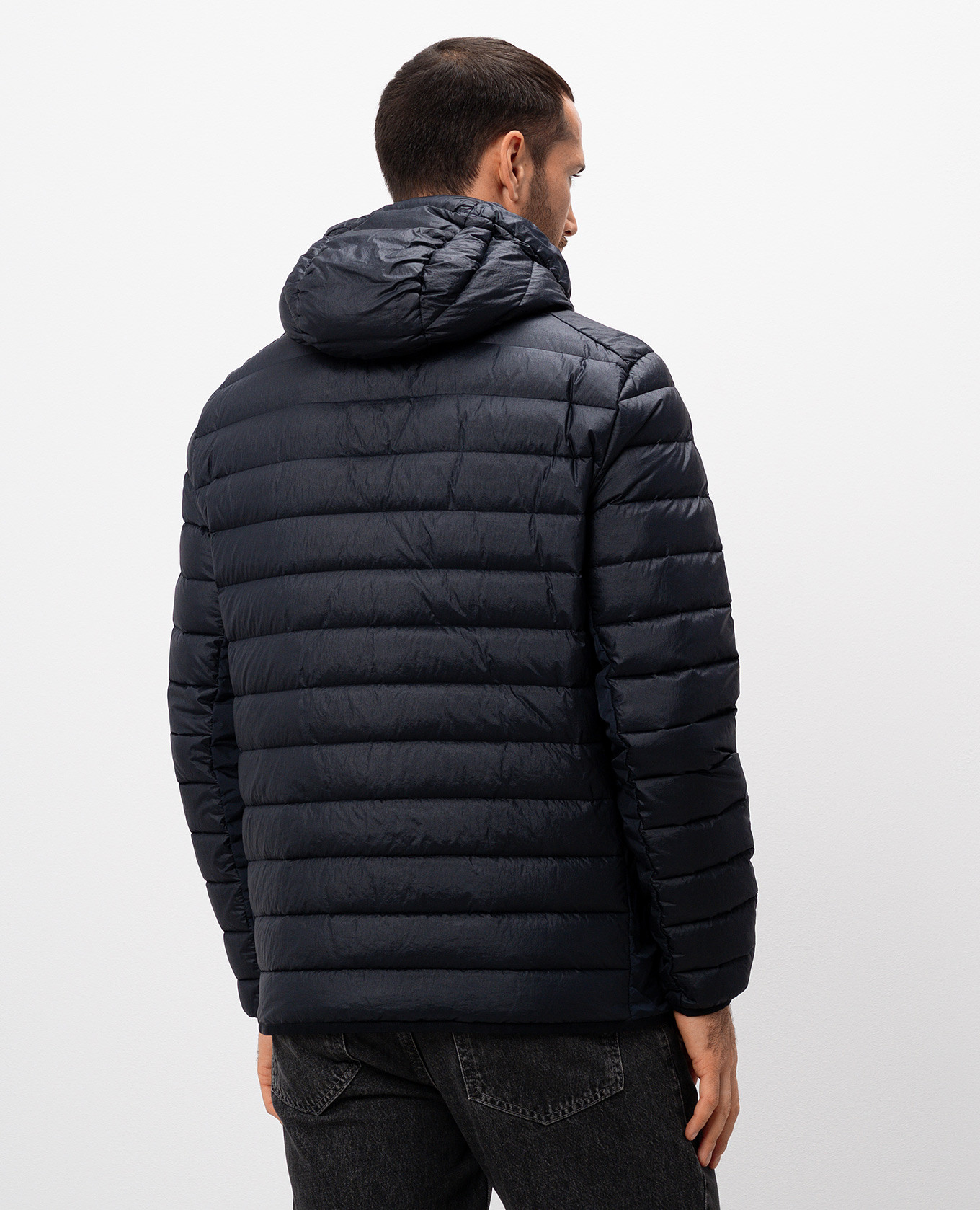 

Blue quilted down jacket with logo Stone Island