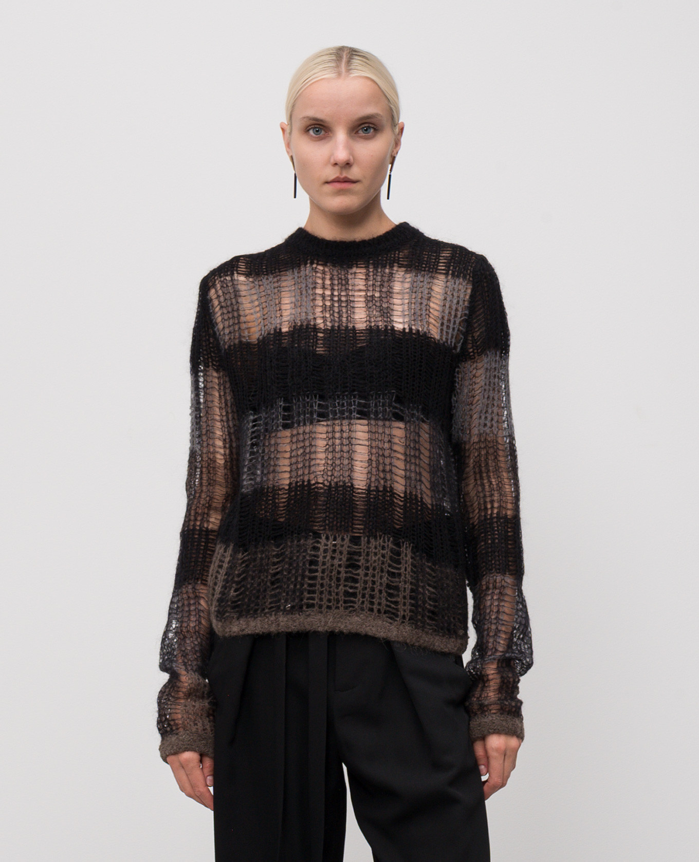 

Black Poliet alpaca wool sweater Ann Demeulemeester