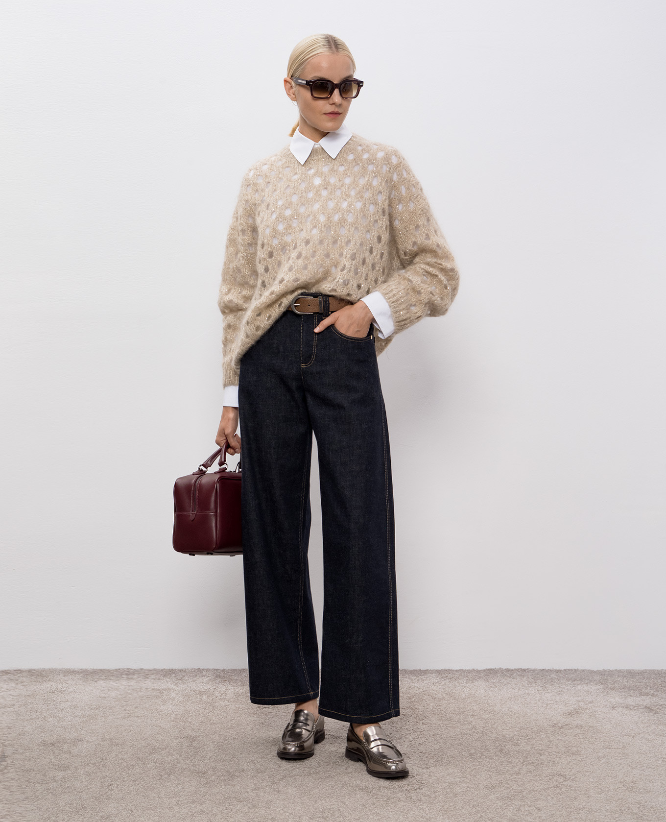 

Beige sweater with wool Brunello Cucinelli