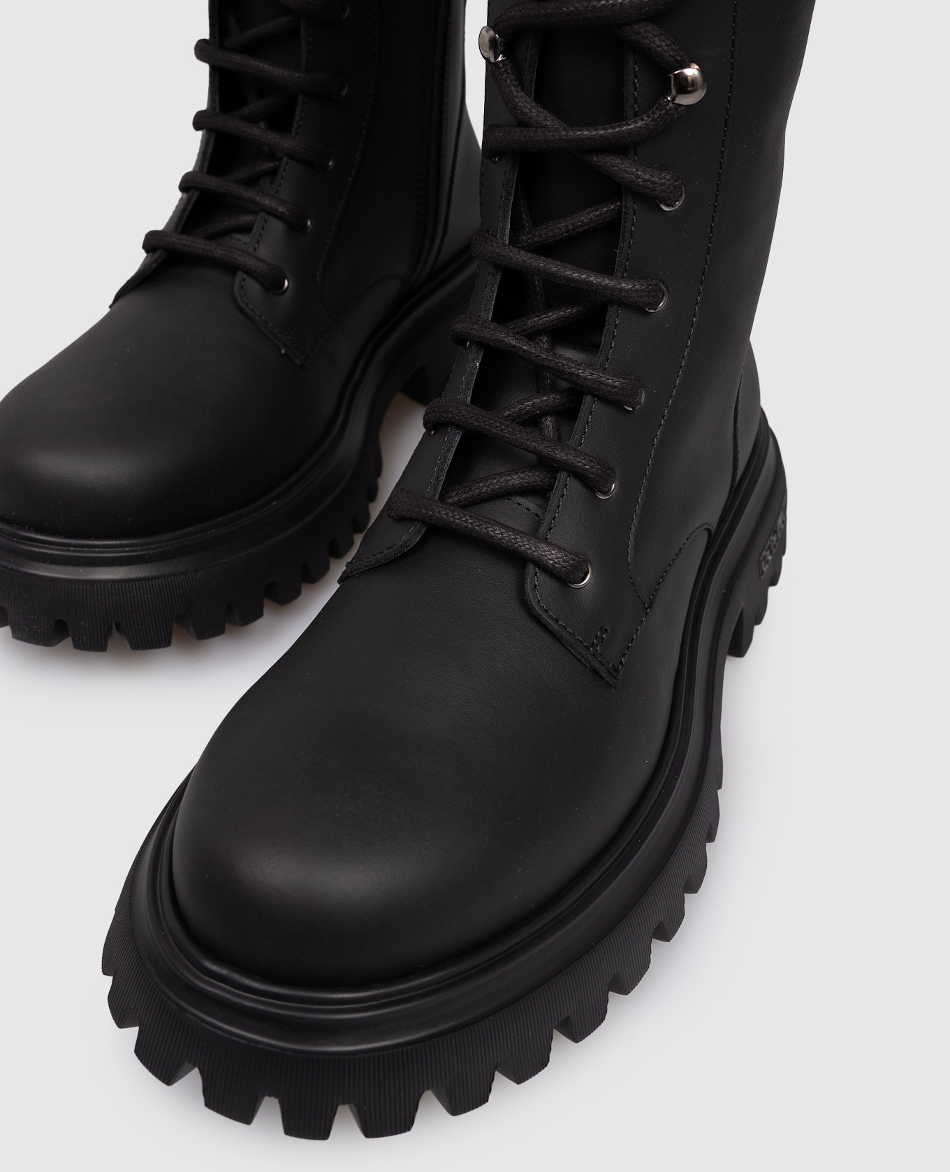 

Children's black leather boots with logo Dolce&Gabbana