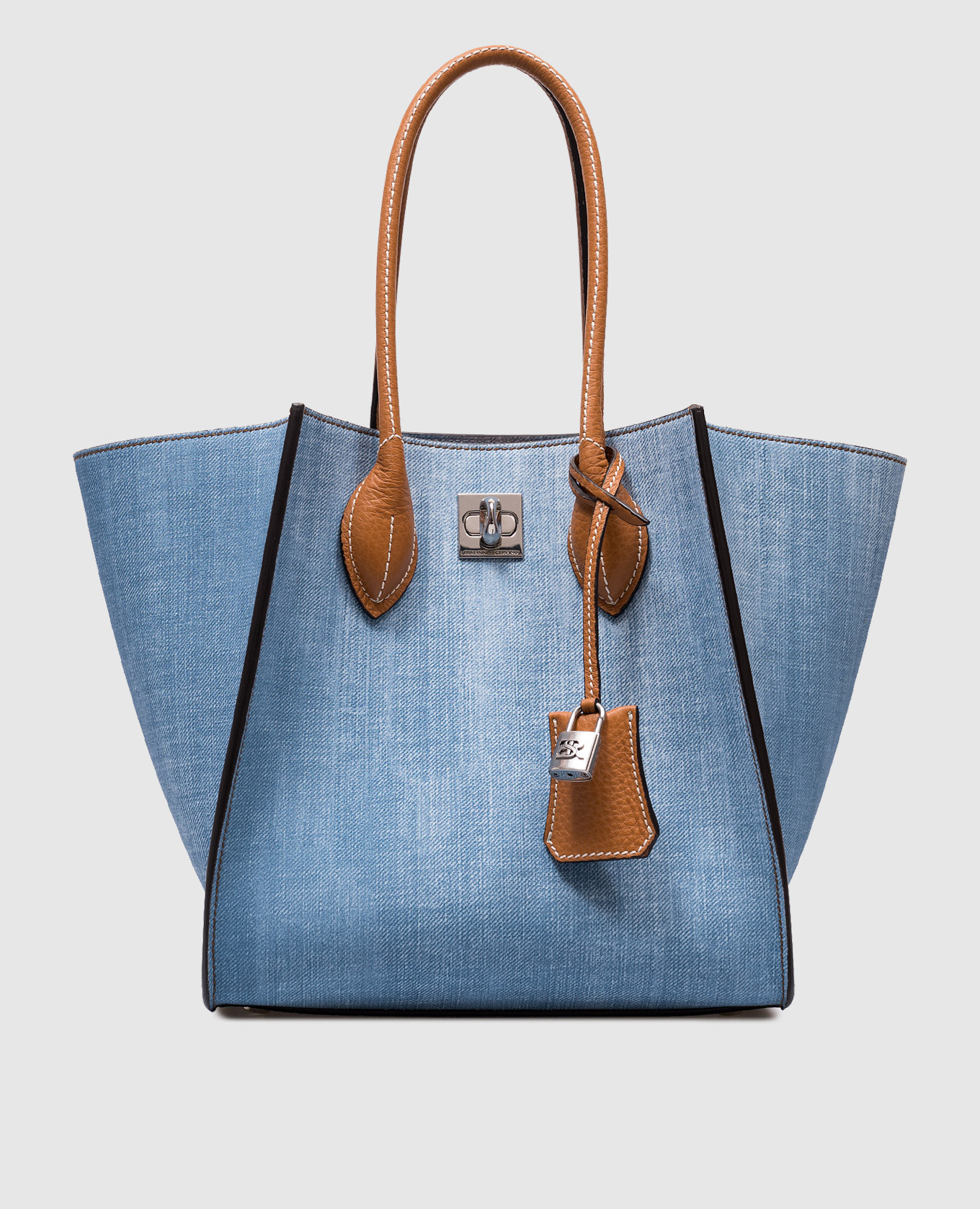 

Maggie blue logo tote bag Ermanno Scervino, Light blue