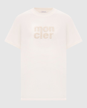 Moncler Beige T-shirt with logo K20938C0002889AUO
