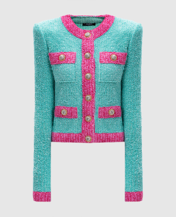Green cardigan with lurex