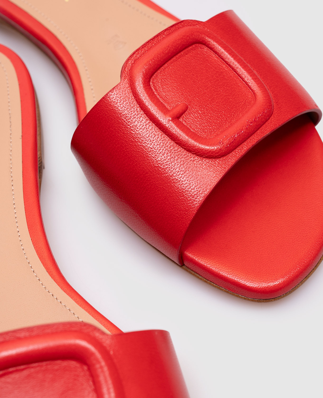 

Red leather flip-flops with logo Santoni