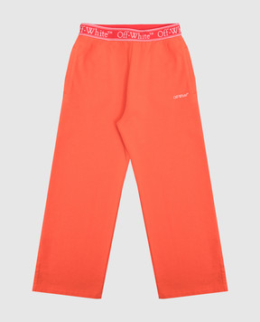 Off-White Children's orange sweatpants with logo OGCH009S25FLE001