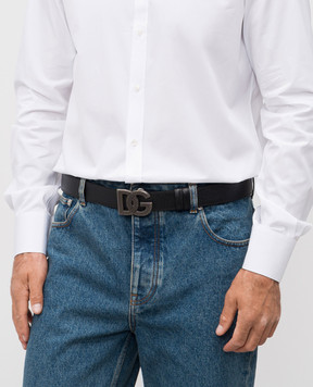 Dolce&Gabbana Black leather belt with logo BC4943AG651