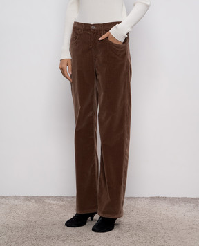 Dondup Jacklyn brown corduroy flared pants DP427VS0916DXXX