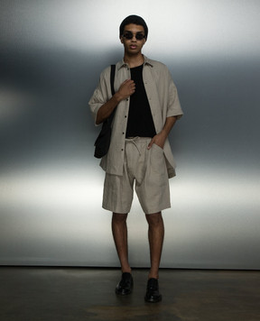 Jan Jan Van Essche Gray linen shorts SHORTS10LINENCLOTH