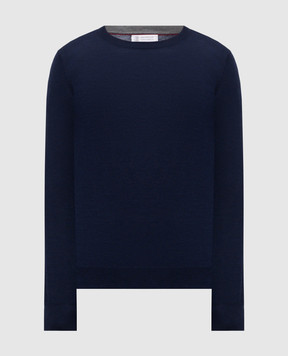 Brunello Cucinelli Blue cashmere and wool sweater M2400100