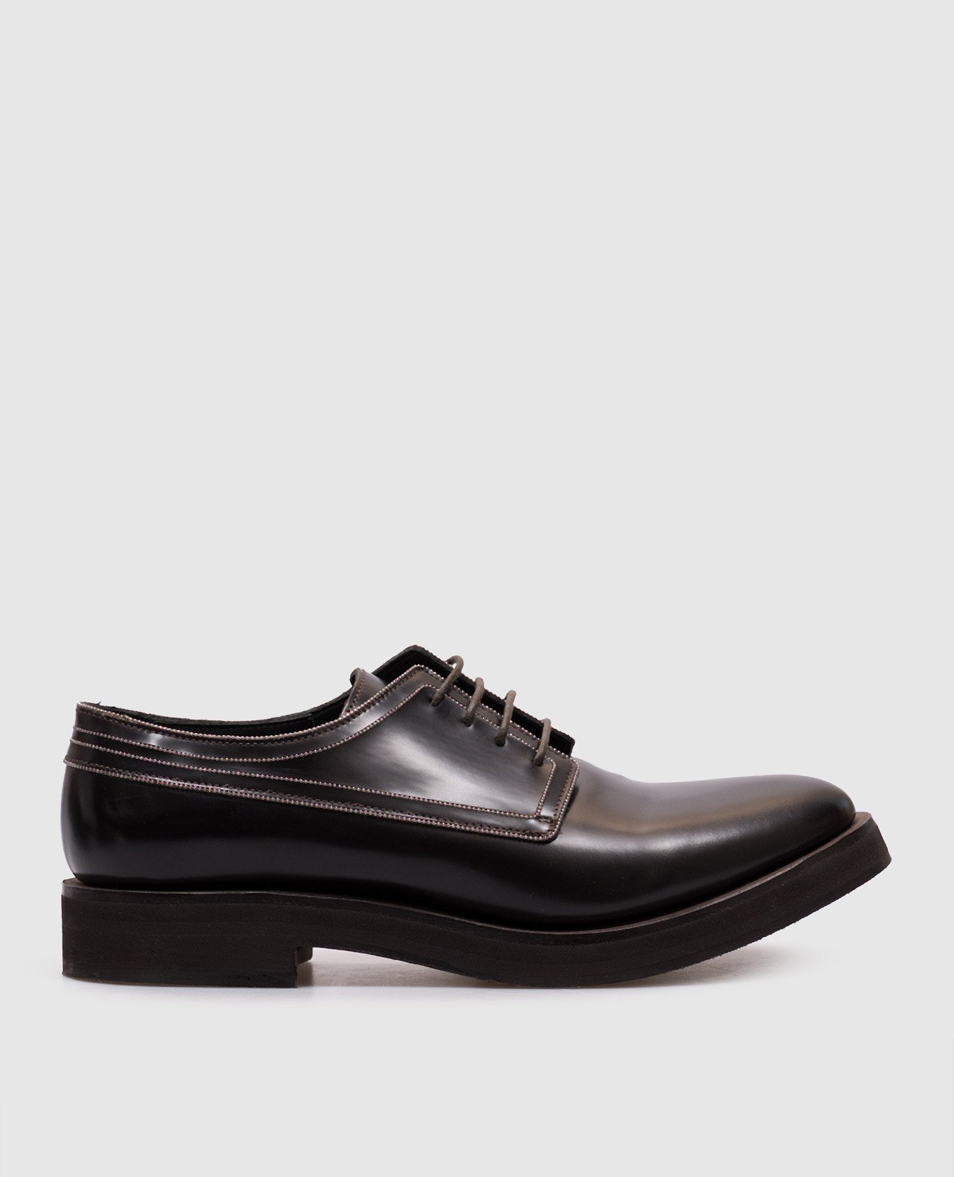 

Brown leather loafers with monil chain Brunello Cucinelli