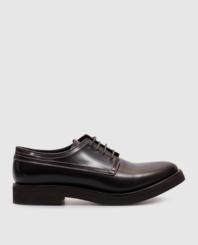 Brunello Cucinelli Brown leather loafers with monil chain MZDMTG302