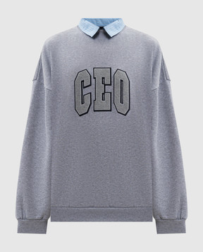 Balenciaga Grey insulated sweatshirt with shirt collar 837035TSVP2