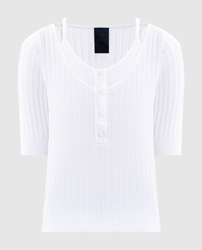 Juun.j White ribbed top JW5751W021