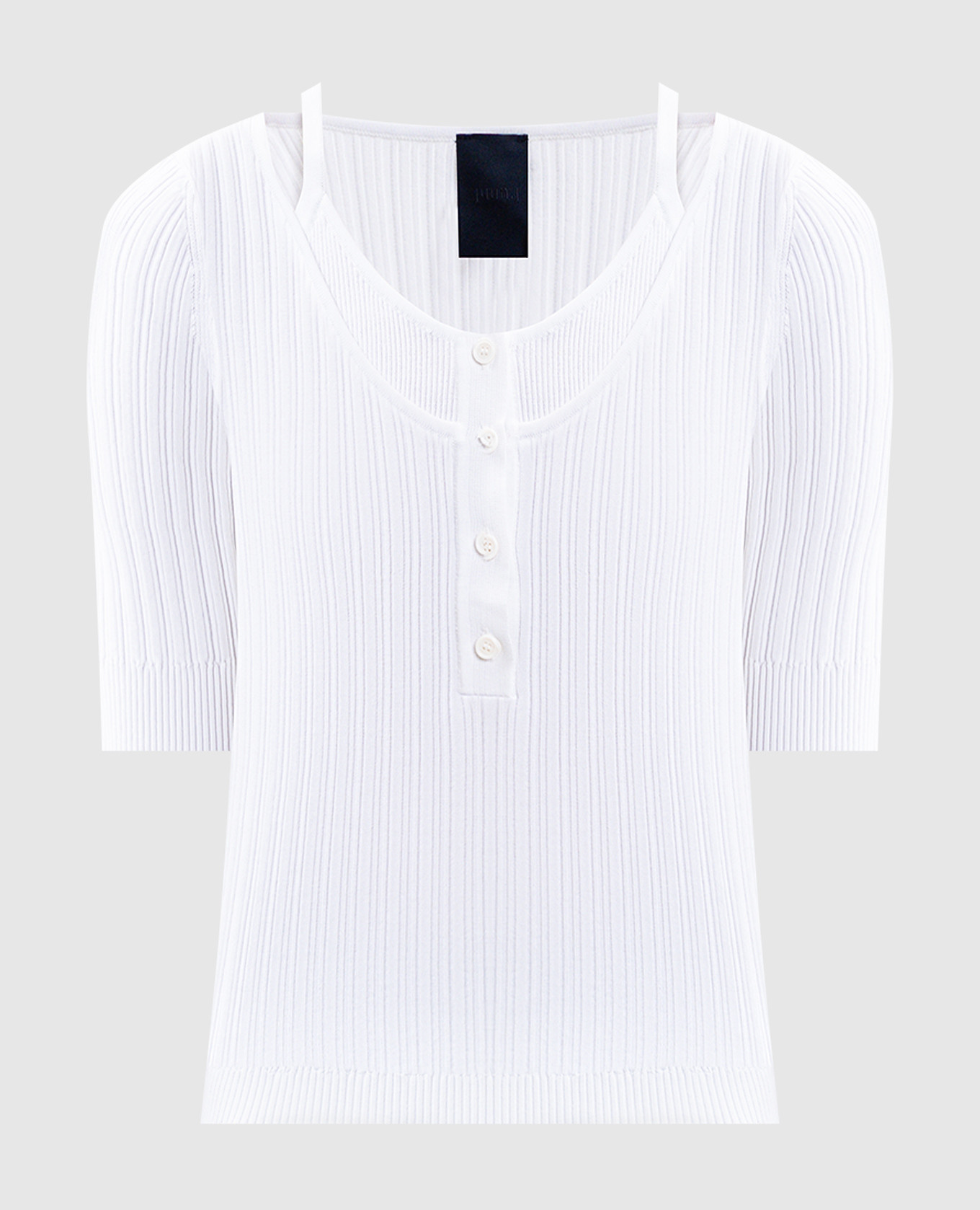 White ribbed top Juun.j