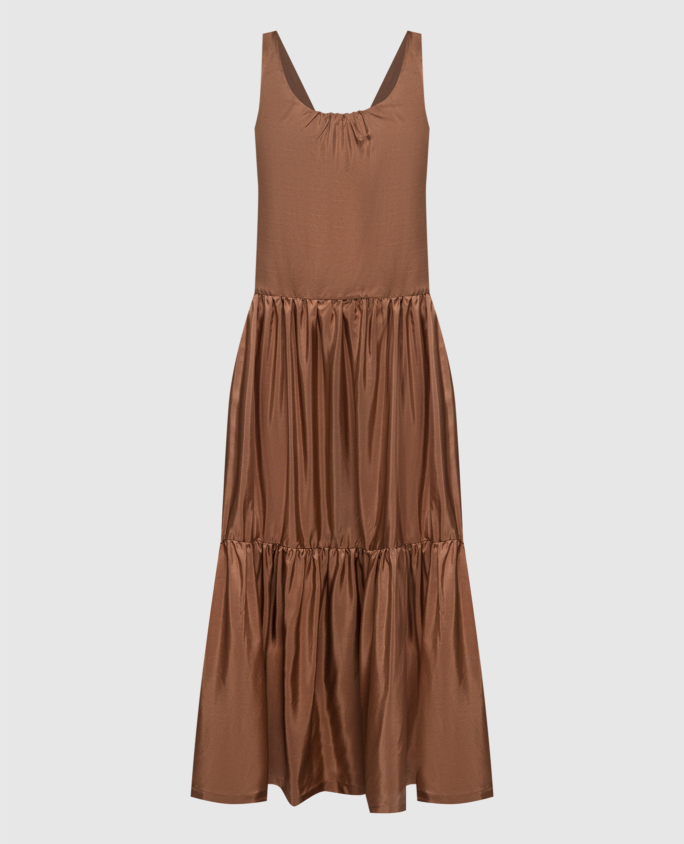 

Brown silk dress Solotre