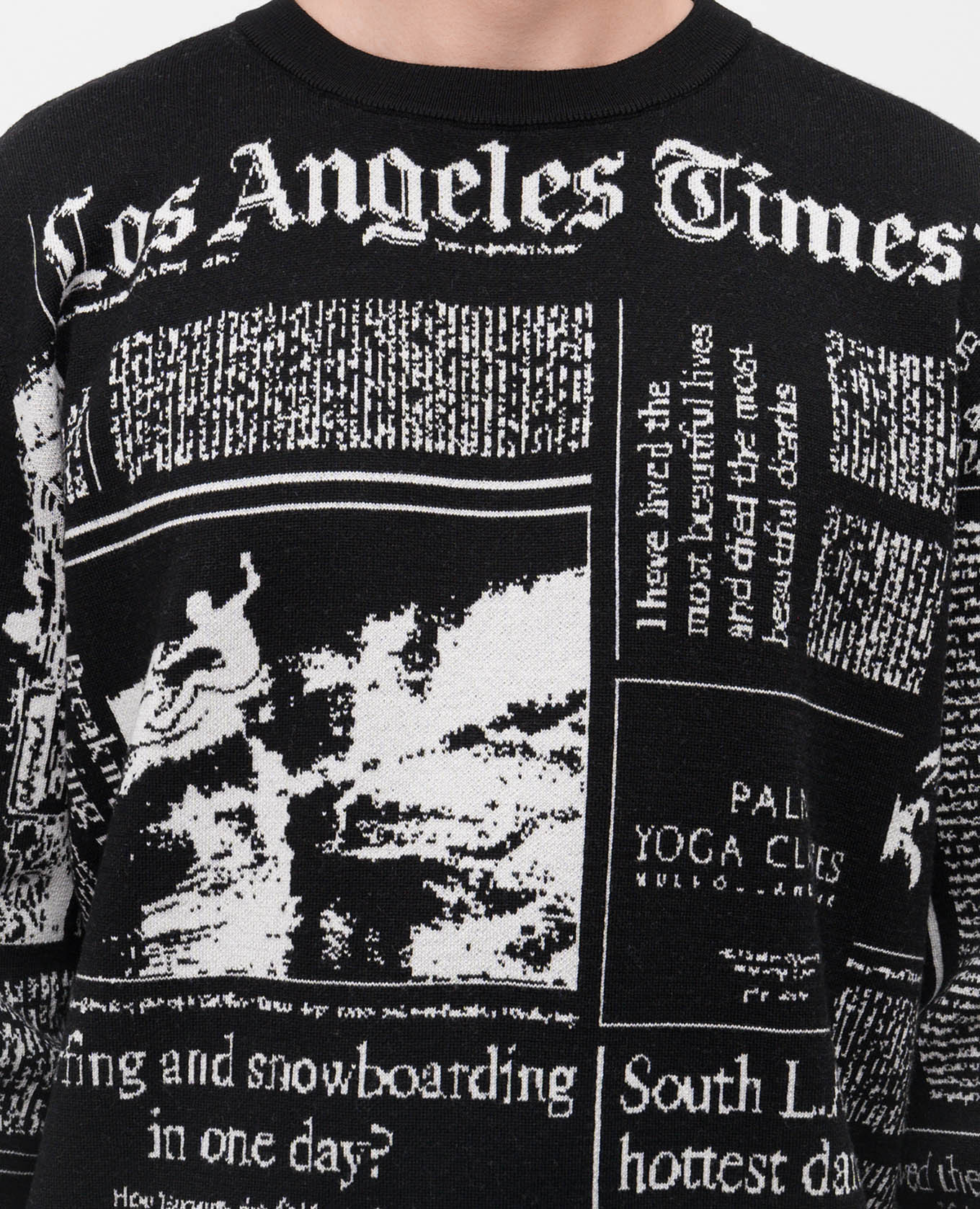 Black wool sweater with a pattern Palm Angels 5