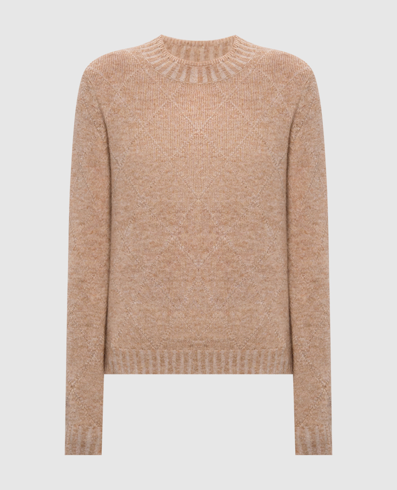 Beige sweater with wool in a geometric pattern ballantyne