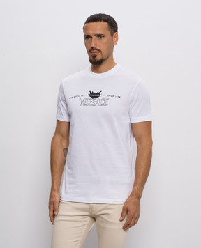 Versace White T-shirt with logo print 10139441A14377