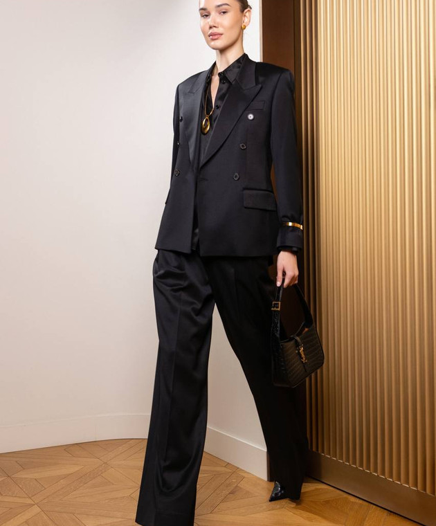 Jacob Lee - Black pants made of wool WWP050AW24GB - shop with Denmark  delivery at Symbol