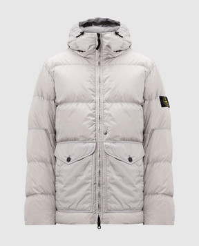Stone Island Gray down jacket CRINKLE REPS R-NY 811540723