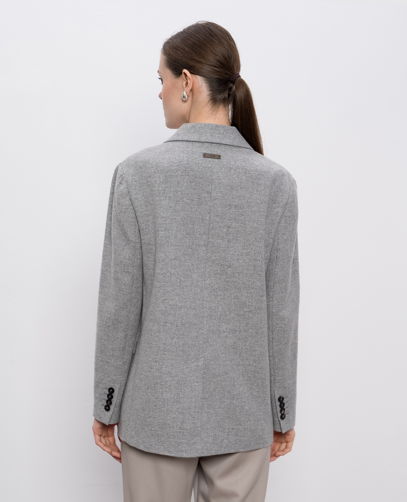 

Gray wool and cashmere jacket with lurex Peserico, Grey