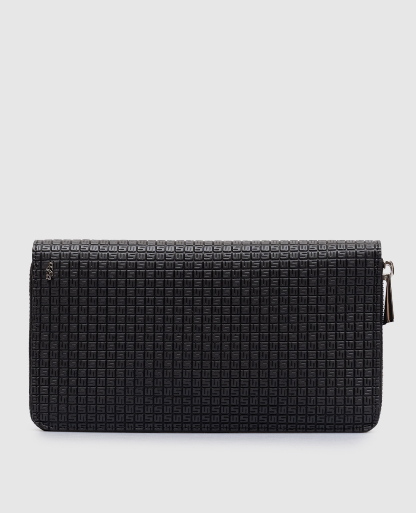 

Gray leather wallet with logo monogram Serapian, Grey